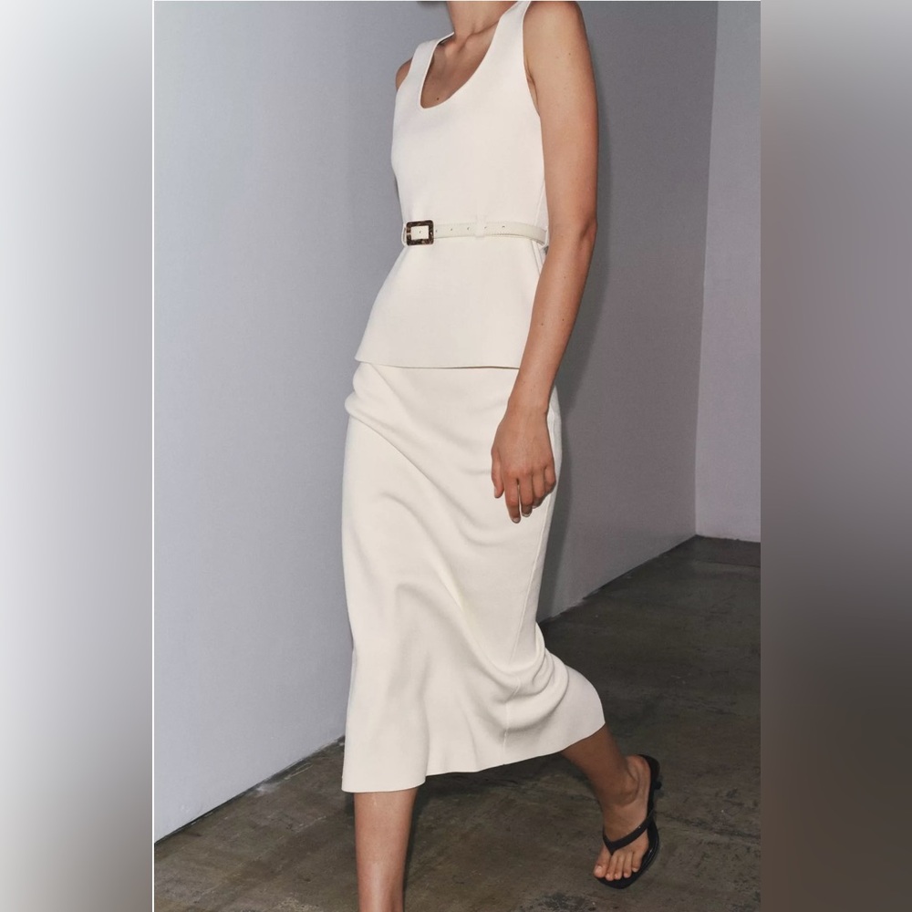 ZARA KNIT BELTED TOP - Picture 7 of 12